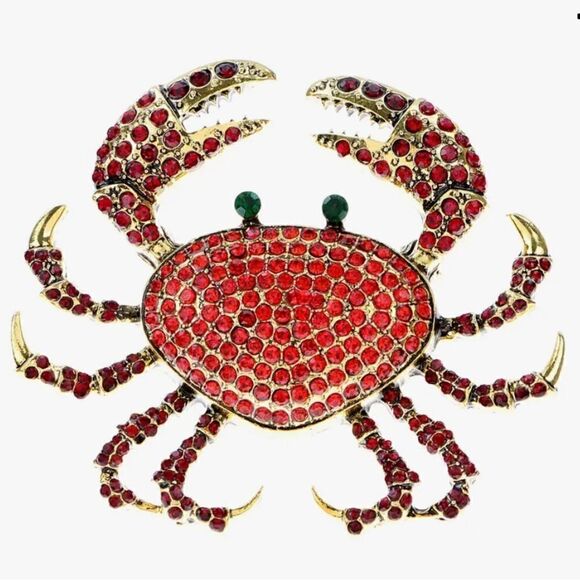 🦀 NEW Heidi Daus exquisite red crystal crab brooch 🦀 - Picture 5 of 8